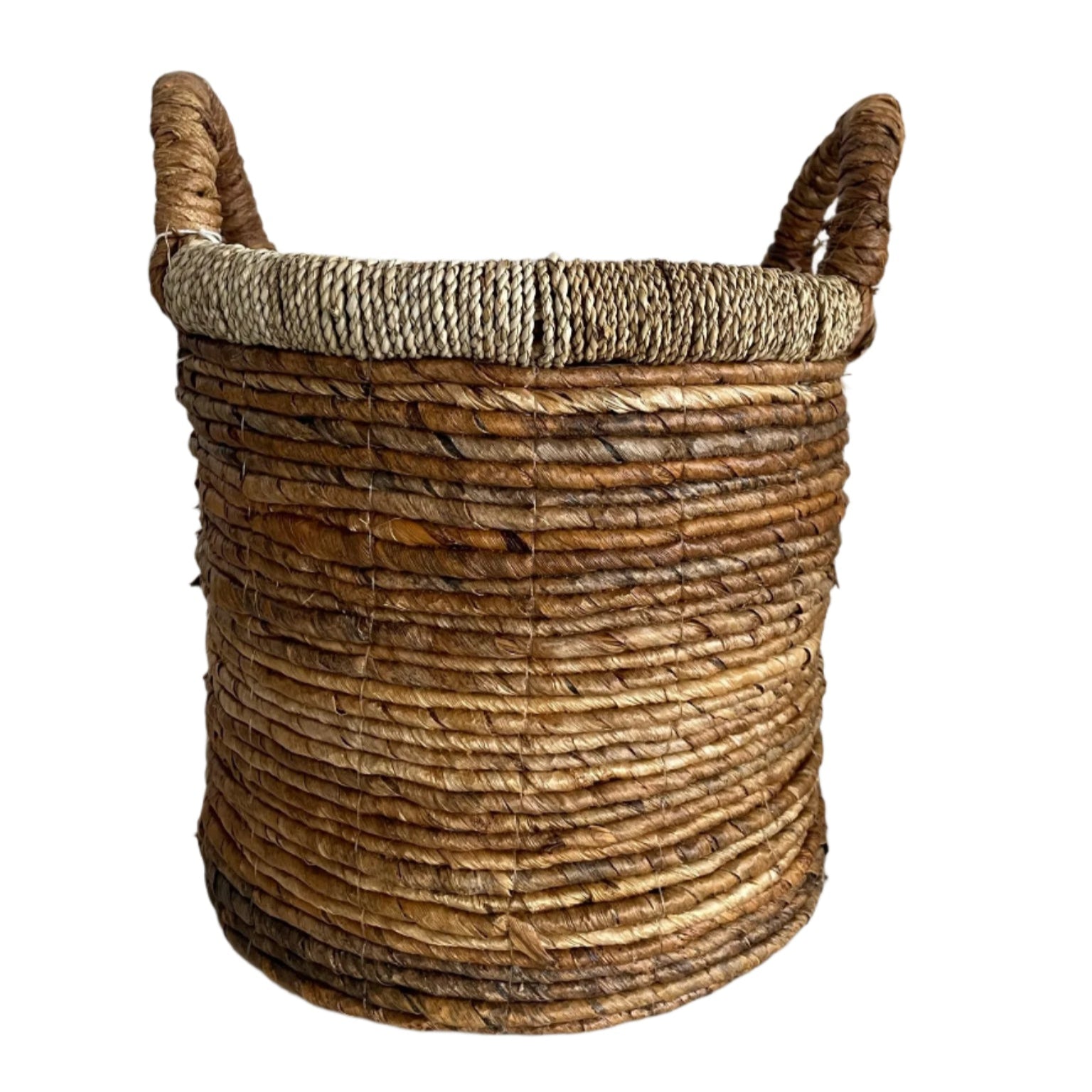 Basket Laundry Banana Border Seagrass