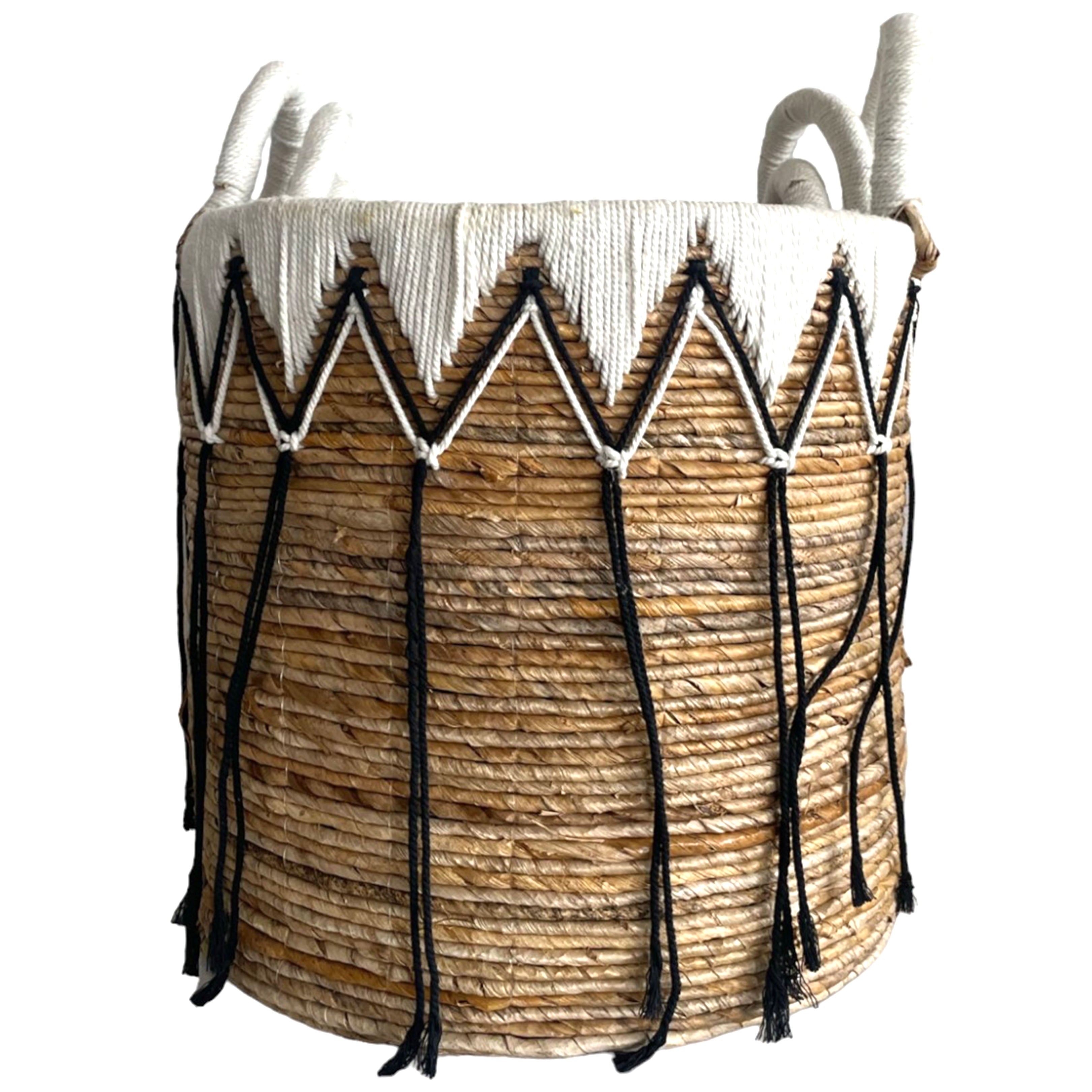 Basket Laundry Banana Makram Tassel