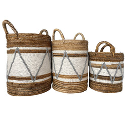 Basket Laundry Fusia Macrame Triangle