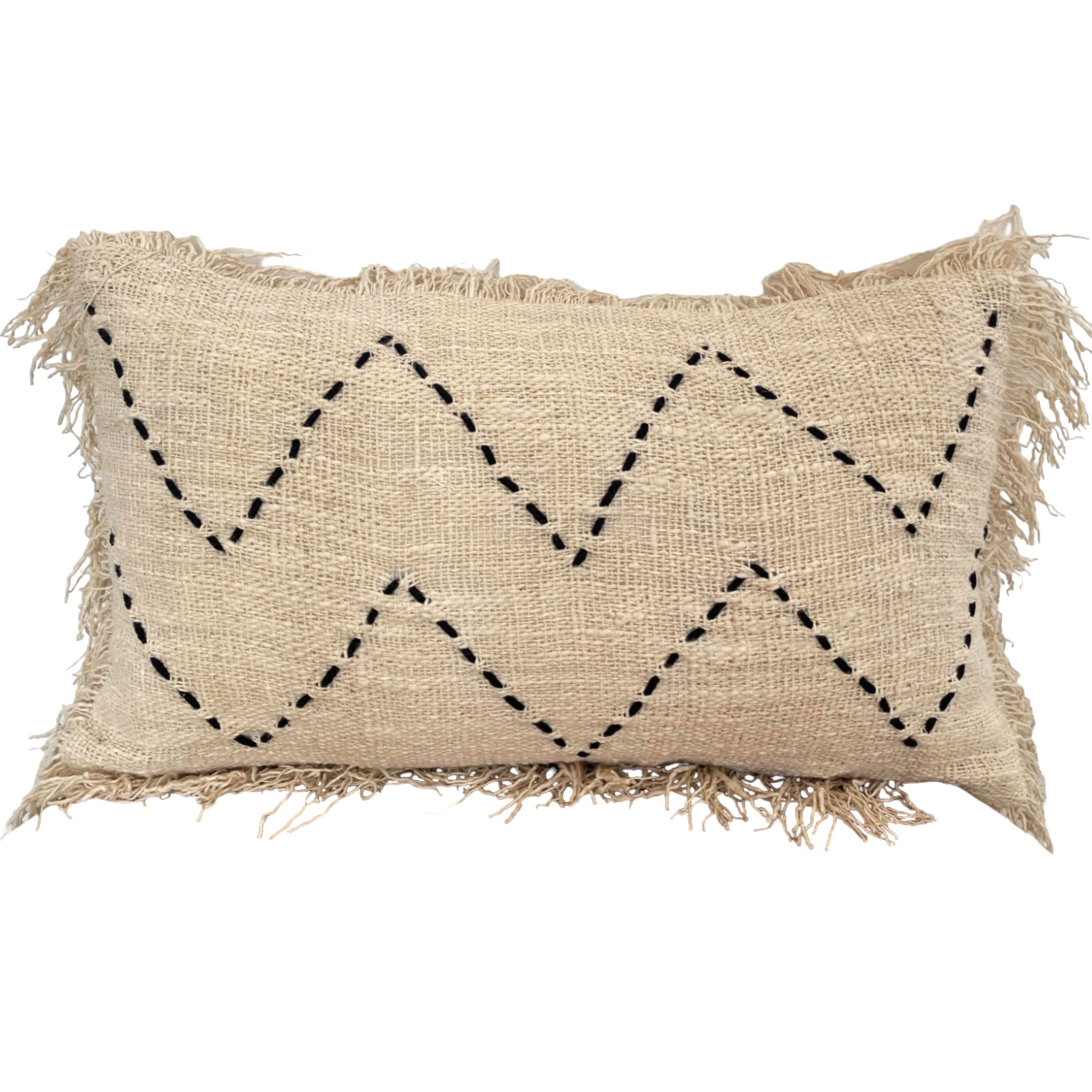 Cushion Cover Jemme Stitch Fringe (Rectangle)