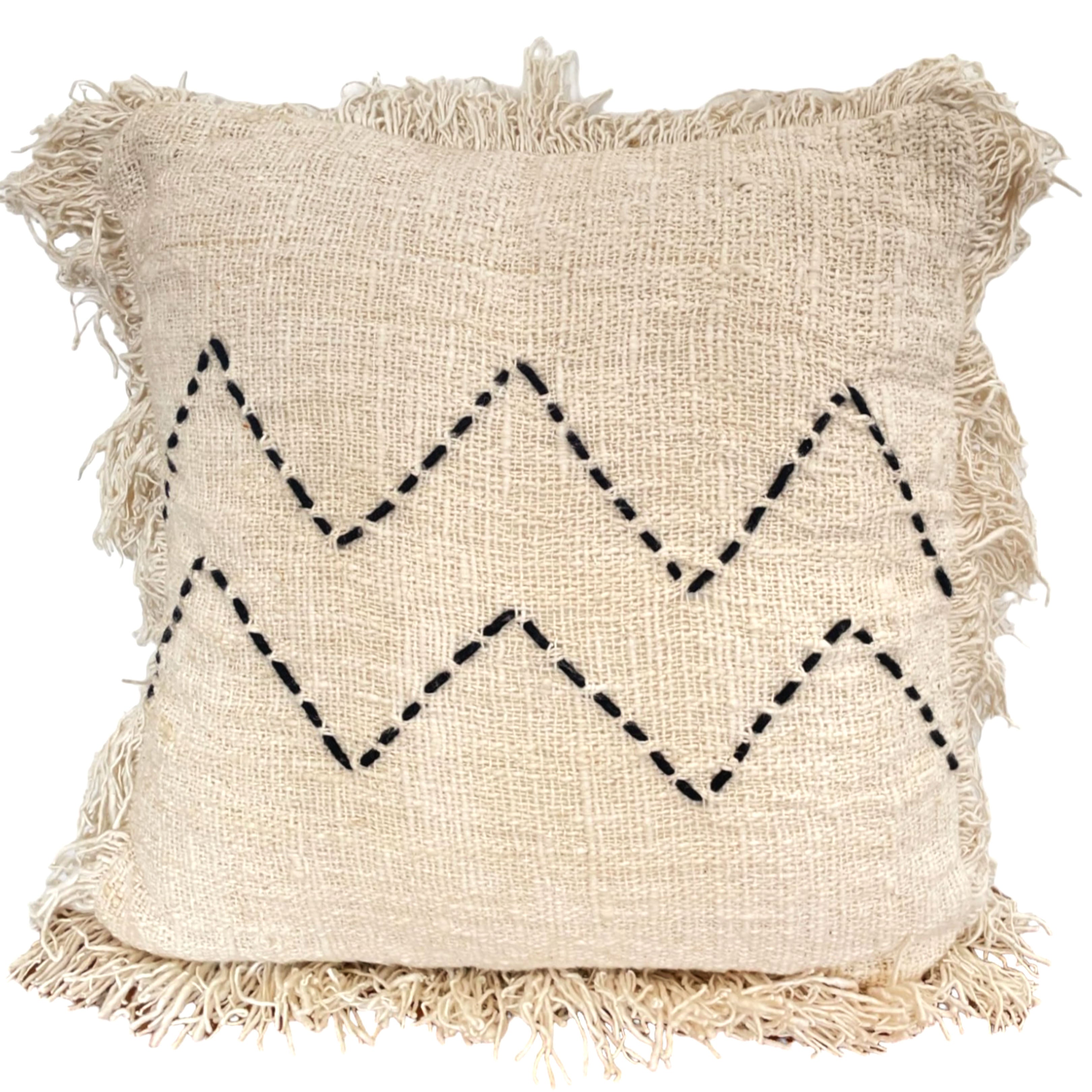 Cushion Cover Jemme Stitch Fringe (Square)