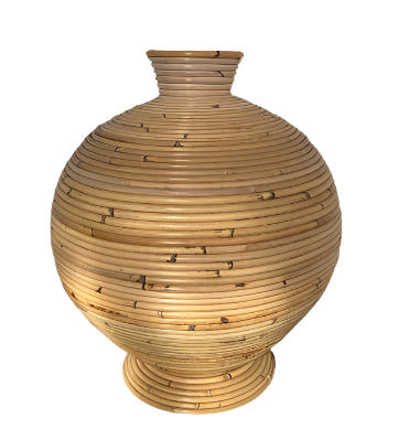 Vase Rattan Spiral Gendut